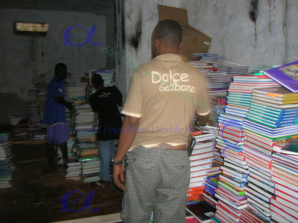 Book loading at Freetown warehouse